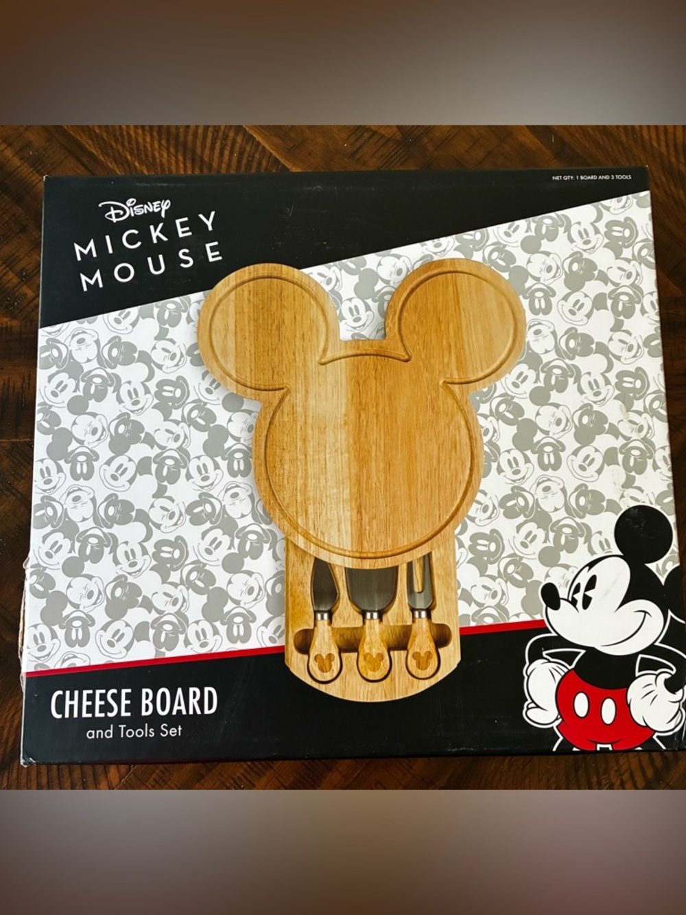 Disney Bamboo Mickey Mouse Cheese Board Set in Natural Bamboo